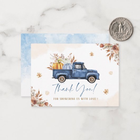 Elegante Waterverf Een lieve kleine pompoen is op Notitiekaartje (Voorkant / Achterkant in situ)