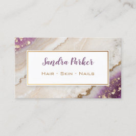 Elegante waterverf en faux gouden folie visitekaartje