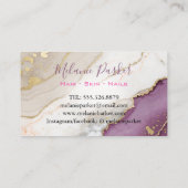 Elegante waterverf en faux gouden folie visitekaartje (Achterkant)