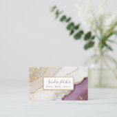 Elegante waterverf en faux gouden folie visitekaartje (Staand voorkant)