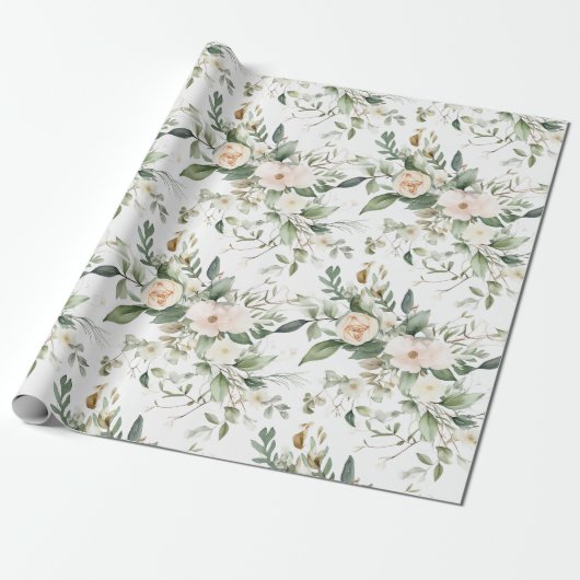 Elegante waterverf en groen cadeaupapier (Uitgerold)