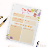 Elegante Waterverf en Inktbloemen Boek Review Notitieblok<br><div class="desc">Introductie van ons aanpasbare boek review notitieblok, de perfecte metgezel voor elke boekenliefhebber. Dit notitieblok is ontworpen om uw gedachten en reflecties vast te leggen tijdens uw reis door elk boek. Het notitieblok bevat secties over de titel, auteur, leesdatum, genre, beoordeling, overzicht en favoriete prijsopgave. Elke sectie is ingesteld tegen...</div>