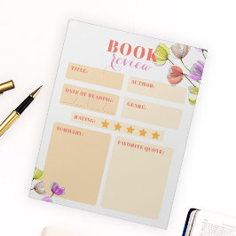 Elegante Waterverf en Inktbloemen Boek Review Notitieblok