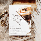 Elegante Waterverf Espresso Martini Vrijgezellenfe Kaart