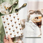 Elegante Waterverf Espresso Martini Vrijgezellenfe Kaart