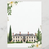 Elegante Waterverf Estate Flat Wedding Programma w Programmakaart (Achterkant)