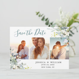 Elegante Waterverf Eucalyptus 3 FOTO Huwelijk Save The Date