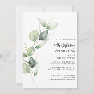 Elegante waterverf Eucalyptus 80ste verpartij Kaart