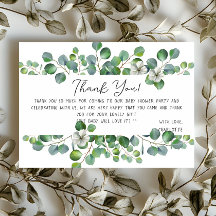 Elegante waterverf Eucalyptus baby shower