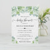 Elegante Waterverf Eucalyptus Baby shower Kaart (Staand voorkant)