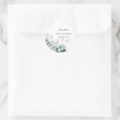 Elegante waterverf eucalyptus baby shower ronde sticker (Tas)