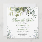 Elegante Waterverf Eucalyptus Bewaar de Datum Save The Date (Voorkant)