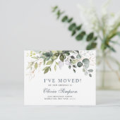 Elegante Waterverf Eucalyptus Bewegende Aankondigi Aankondigingskaart (Staand voorkant)