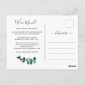 Elegante Waterverf Eucalyptus Bewegende Aankondigi Briefkaart (Achterkant)