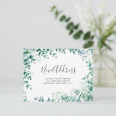 Elegante Waterverf Eucalyptus Bewegende Aankondigi Briefkaart (Staand voorkant)