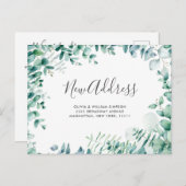 Elegante Waterverf Eucalyptus Bewegende Aankondigi Briefkaart (Voorkant / Achterkant)
