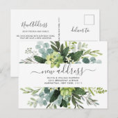 Elegante Waterverf Eucalyptus Bewegende Aankondigi Briefkaart (Voorkant / Achterkant)