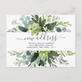 Elegante Waterverf Eucalyptus Bewegende Aankondigi Briefkaart (Voorkant)