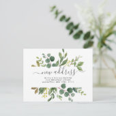 Elegante Waterverf Eucalyptus Bewegende Aankondigi Briefkaart (Staand voorkant)