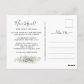 Elegante Waterverf Eucalyptus Bewegende Aankondigi Briefkaart (Achterkant)