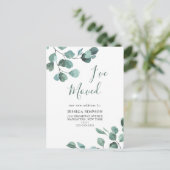 Elegante Waterverf Eucalyptus Bewegende Aankondigi Briefkaart (Staand voorkant)
