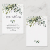 Elegante Waterverf Eucalyptus Bewegende Aankondigi Informatiekaartje (Voorkant / Achterkant)