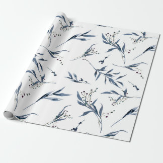 Elegante Waterverf Eucalyptus bladeren en bessen Cadeaupapier