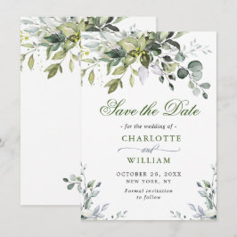 Elegante Waterverf Eucalyptus Bloemige Bruiloft Save The Date