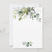 Elegante Waterverf Eucalyptus Bloemige Bruiloft Save The Date (Achterkant)