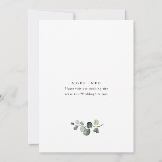 Elegante Waterverf Eucalyptus Boheemse bruiloft Kaart (Achterkant)