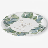 Elegante waterverf eucalyptus botanisch papieren bordje (Gekanteld)