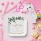 Elegante waterverf eucalyptus botanische verjaarda papieren bordje (Feest)