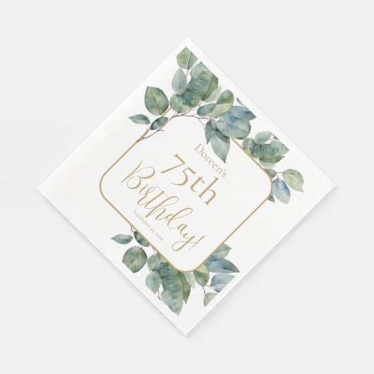 Elegante waterverf eucalyptus botanische verjaarda servet (Hoek)