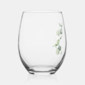 Elegante Waterverf Eucalyptus Bruidsdouche Wijnglas Zonder Voet (Rechts)