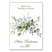 Elegante Waterverf Eucalyptus Bruiloft Escort Kaar Kaart (Voorkant)