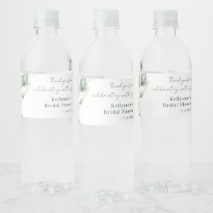 Elegante Waterverf Eucalyptus Bruiloft Feest Custo Waterfles Etiket