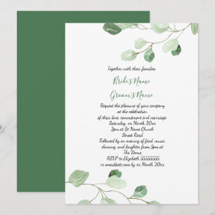 Elegante waterverf eucalyptus bruiloft kaart