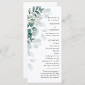 Elegante waterverf eucalyptus bruiloft programma (Voorkant / Achterkant)