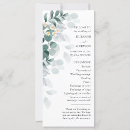 Elegante waterverf eucalyptus bruiloft programma