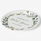 Elegante waterverf Eucalyptus Bruiloftsborrel Papieren Bordje (Gekanteld)