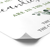 Elegante Waterverf Eucalyptus Bruiloftsborrel Post Poster (Hoek)