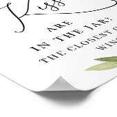 Elegante waterverf Eucalyptus bruiloftsdouche Poster (Hoek)
