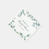 Elegante Waterverf Eucalyptus Bruiloftsfeest Papie Servet (Hoek)