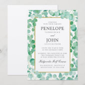 Elegante Waterverf Eucalyptus Destination Wedding Kaart (Voorkant / Achterkant)