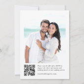 Elegante Waterverf Eucalyptus foto QR bruiloft Kaart (Achterkant)
