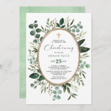 Elegante Waterverf Eucalyptus Greenery Christening