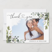 Elegante Waterverf Eucalyptus groen FOTO Bedankkaart (Voorkant)