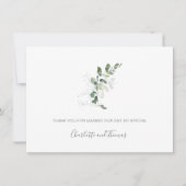 Elegante waterverf Eucalyptus groen Huwelijk Bedankkaart (Voorkant)