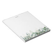 Elegante Waterverf Eucalyptus groen op maat Notitieblok (Schuin)