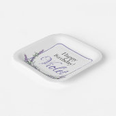 Elegante waterverf eucalyptus lavendelverjaardag papieren bordje (Gebogen)